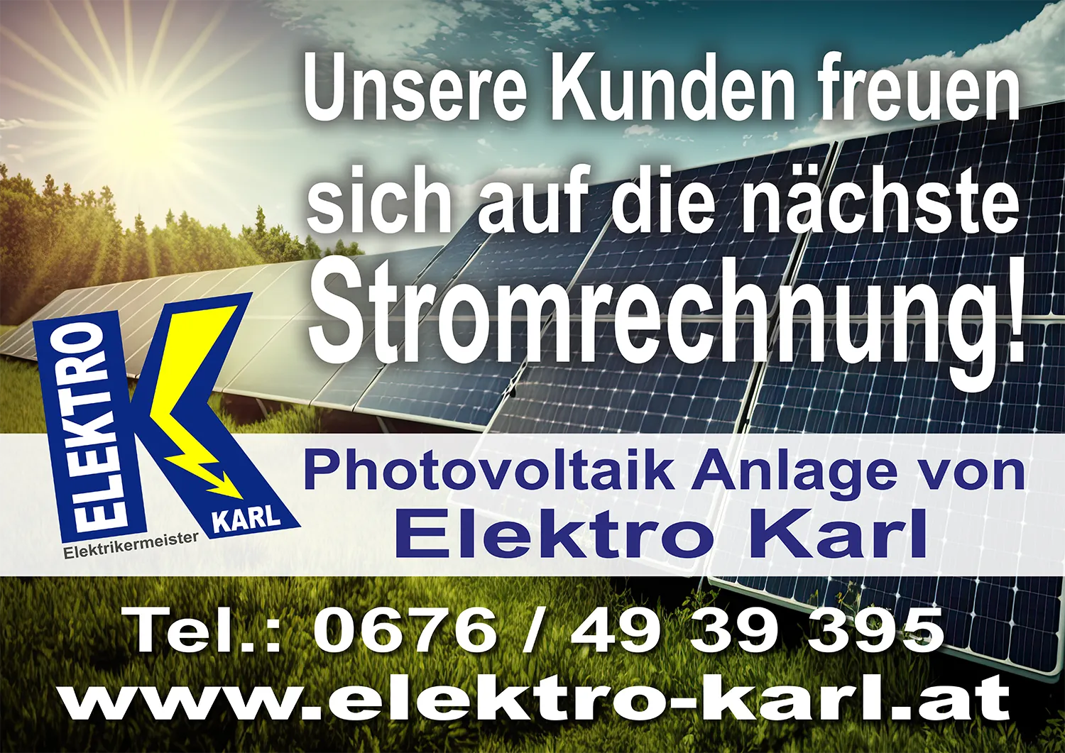 Unsere Kunden freuen Sie auf nächste Stromrechnung - Photovoltaik Anlage von Elektro Karl